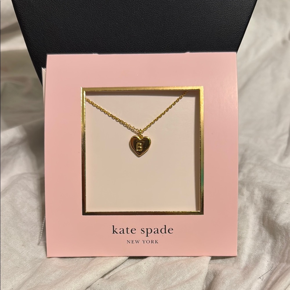 Kate Spade Gold Heart Necklace letter B